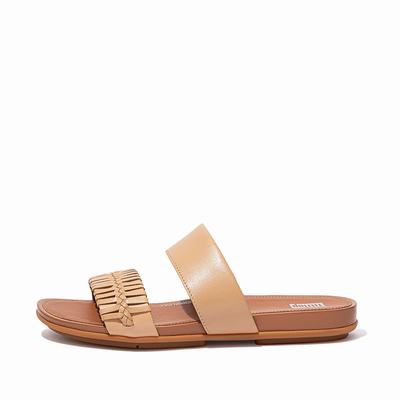 Fitflop Women's GRACIE Wrapped Weave Slides Sandals - Brown, LX3892510